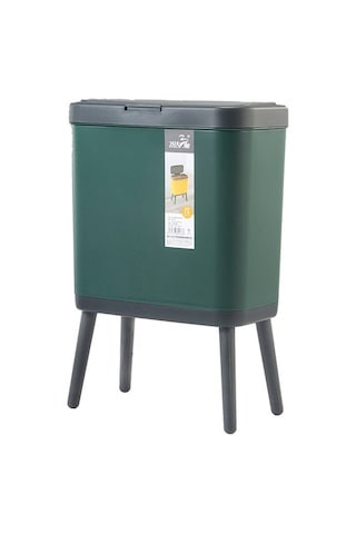 Sones Vitunhoo Tg3450 Uzun Bacaklı Çöp Kutusu Ev Tipi Kapaklı Çöp Kutusu Mürekkep Yeşili Yeşil