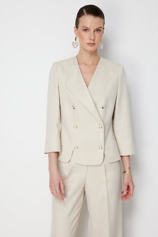 Ekol Kadın Metal Düğmeli Volanlı Ceket 1070 Gold Gold
