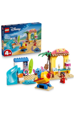 LEGO® ǀ Disney Lilo ve Stiç ile Plaj Eğlencesi 43280 – 4 Yaş Üzeri Çocuklar için 2 Karakter İçeren Oyuncak Yapım Seti (113 Parça)