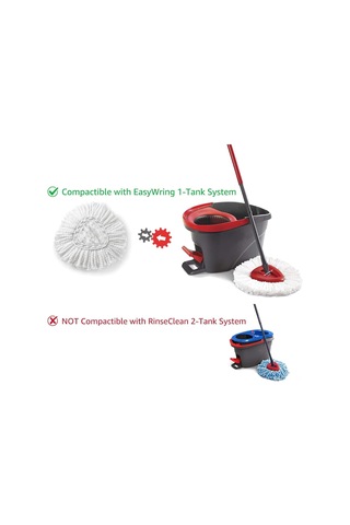 Reedark Vileda Easywring Uyumlu Mikrofiber Mop Başkanı - Üçgen Tipi, Islak/kuru Kullanım, Yıkama Uygun, 4'lü Paket, Beyaz