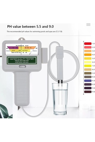 Zyzqstore Profesyonel Ph Ve Klor Ölçer, 2-in-1 Su Kalite Test Cihazı, 1 Adet 1 Pc