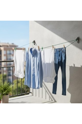 20 Metre Pvc Kaplı Çelik Çamaşır İpi Dayanıklı, Paslanmaz, Kopmaya Karşı Güçlü Balkon, Bahçe Ve Banyo Kullanımı Diğer