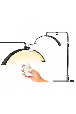 Profesyonel Led Ay Lamba 3200k-5600k Ayarlanabilir Işık, 360 Döner Tasarım, Telefon Tutuculu Güzellik & Estetik Işığı