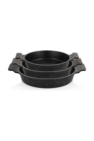 Schafer Trio Döküm Sahan Seti 3'lü Siyah