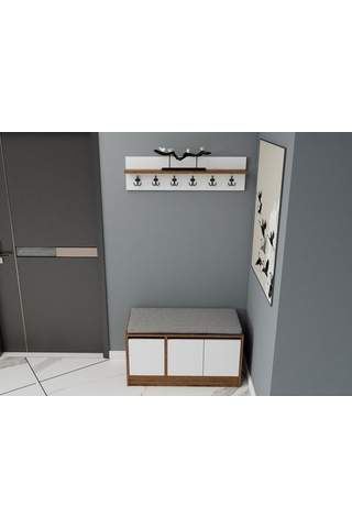 Mira Ayakkabı Dolabı-amalfi Beyaz Renk Kahverengi