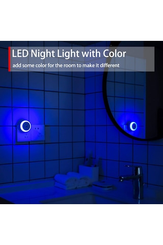 Kırmızı Gece Lambası, Fişli Led Gece Lambası, Yuvarlak, Işık Sensörü