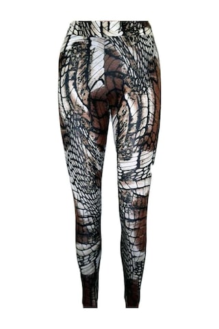 Besttrend Kadın Viscon Likralı Leopar Desen Yanı Deri Tayt (082)