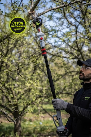 Reschmann 3'lü Set Şarjlı Testere Ve Budama Makası Ve 2 Metre Teleskobik Uzatma Kolu 21v - 3.0 Ah - Dijital Göstergeli
