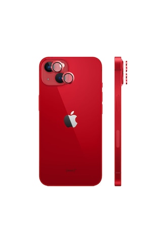 Safeus Safir Temperli Kamera Lens Koruyucu Apple Uyumlu iPhone 13 Ve Mini İle Kırmızı