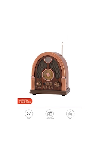 Torima D-58 Nostalji Radyo Kablosuz Bluetooth Hoparlör