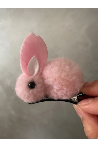 Batu Kız Bebek Ve Çocuk Tavşan Figürlü Toka Seti Pembe