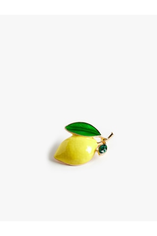 Koton Arkası İğneli Limon Figürlü Broş Sarı 6sak70959aa