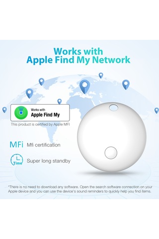 Suofeng Mfi Onaylı Bluetooth , Kayıp Önleyici, Bulma Uygulaması İle Entegre, Siyah 2'li Paket 2 Askı + 1 Pil