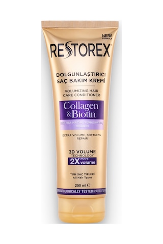 Restorex Collagen & Biotin Hacimsiz Saçlar Için Dolgunlaştırıcı Saç Bakım Kremi 250 Ml