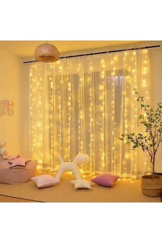 Lumenn Peri Perde Kumandalı 8 Modlu 200 Ledli Işık Çok Renkli