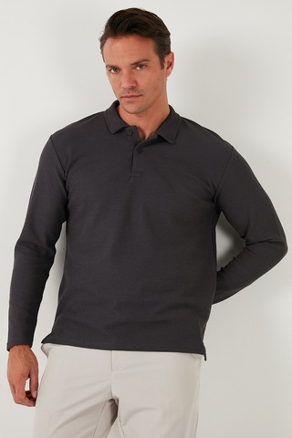 Buratti Pamuklu Regular Fit Polo Yaka Erkek Sweat 5905715 Antrasit