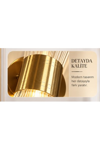 Gold Modern Aplik Duvar Lambası 3 Renk Işık Modlu Elektrikli Şık Dekoratif Led Aydınlatma Pilli Değildir Sarı