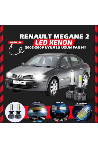 Renault Megane 2 2002-2009 Uzun Far Uyumlu Şimşek Etkilii Led Xenon Pro Series H1