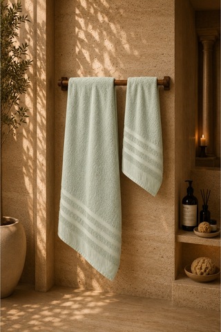 Sahra Model 2'li Banyo Havlu Seti Mint