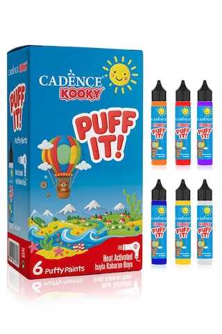 Kooky Puff It Kabaran Boya Seti 6x25ml - Cadence Isıyla Kabaran Boya Seti Kooky Puff It Kabaran Boya Seti 6x25ml - Cadence Isıyla Kabaran Boya Seti