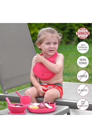 Babychefs Silikon Bebek Beslenme Seti 6 Parça-pembe