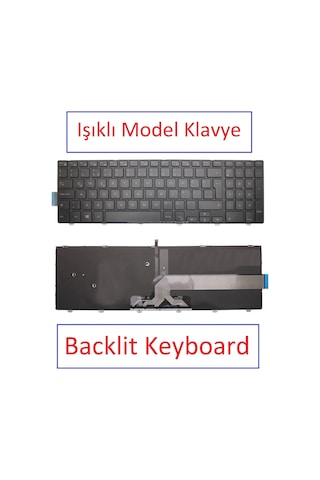 Siyah-ışıklı, Notebook Klavye - Inspiron 5755 Model P28e, P28e002 Muadili İle Uyumlu