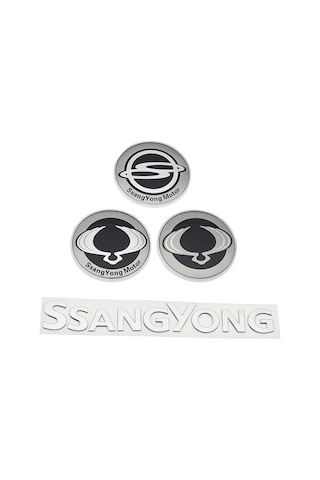 Ssangyong-1 Adet Abs Ssangyong Araba Mektubu Logosu Ön Kaput Kaput Amblemi Arka Bagaj Rozeti Kuyruk Etiket Oto Aksesuar