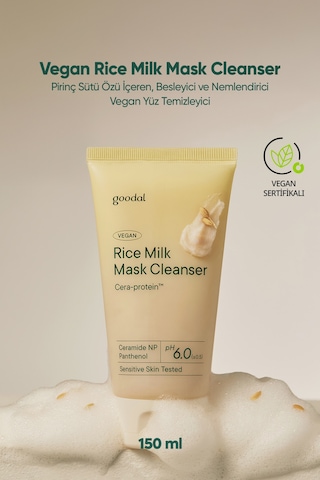 Pirinç Sütü İçerikli, Besleyici Ve Nemlendirici Yüz Temizleyici Goodal Vegan Rice Milk Mask Cleanser