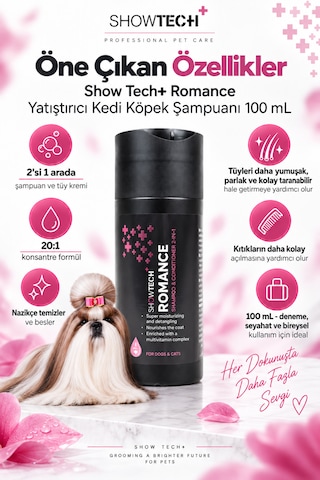 Showtech Romance 2 Si 1 Arada Kedi Köpek Şampuanı Ve Tüy Kremi 100 Ml - 20:1 Konsantre