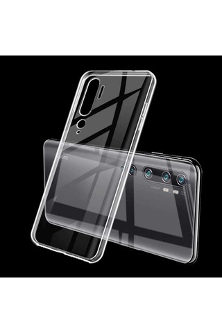 Noktaks - Xiaomi Mi Note 10 Uyumlu - Kılıf Şeffaf Soft Slim Fitt Süper Silikon Kapak - Şeffaf