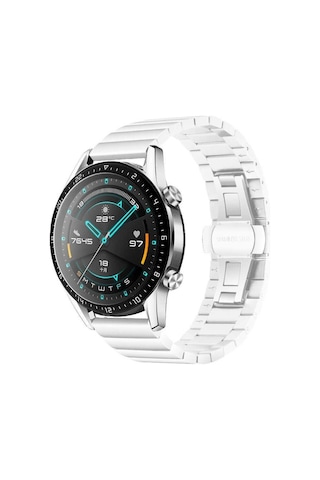 Oppo Watch 46mm 22mm Yandan Klipsli Paslanmaz Çelik Kordon + Metal Kordon Dönüştürücü
