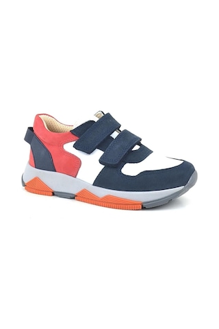 Ortopedikal 3880 Rakerplus Hakiki Deri Lacivert Beyaz Kırmızı Çocuk Sneakers Spor Ayakkabı Cırtlı Lacivert Beyaz Kırmızı