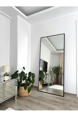Effe Siyah Metal Çerçeveli 180x80 Cm Boy Aynası
