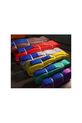 Klc 6 Ton 8 Metre Kahverengi Sapan Polyester Spanzet Sağlam Yük Kaldırma Taşıma İndirme Halat 6t8m