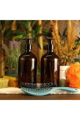 1 Adet 500ml Amber Kahverengi Cam Sıvı Sabunluk, Cam Şişe Hda29 Amber