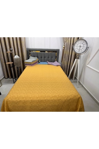 Nivemeshome Hardal 160x230 Tek Pike Örtüsü Tek Kişilik Hardal