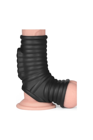 Red Fox Vibrating Wave Knights Ring With Scrotum Sleeve