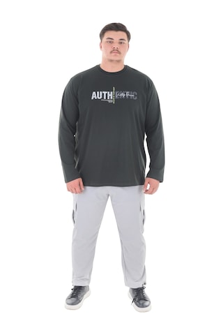 Erkek 115-155 Kilo Arası İçin Uygun Uzun Kol Bisiklet Yaka Mevsimlik Baskılı İnce Sweatshirt Haki