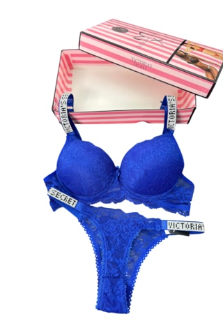 Victoria's Secret Victoria"s Secret Pusch Up Set Alt Üst Dolgulu Sütyen Ve Külot Takım 2"li Set Mavi