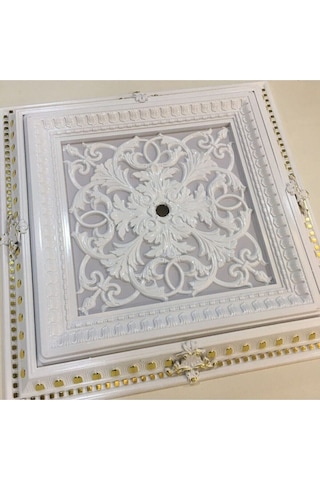 Diecor Led Döşenebilir Saray Tavan Avize Göbeği Beyaz-altın 72 X 72 Model:xa281