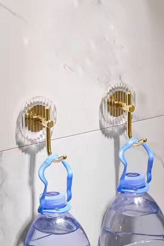 3 Adet Gold Duvar Askısı - Güçlü Yapışkanlı Vida Gerektirmez Gold