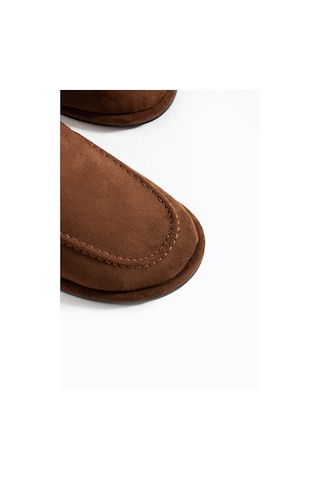 Konforlu Kadın Süet Mokasen Ayakkabı Loafer Acıkahve