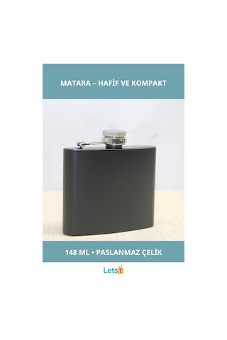Paslanmaz Çelik Siyah 5 Oz Matara Kompakt Seyahat Arkadaşı Çok Renkli