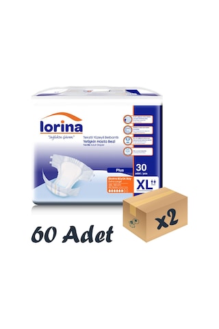 Lorina Tekstil Yüzeyli Bel Bantlı Yetişkin Hasta Bezi XL 30'Lu 2 Paket 60 Adet