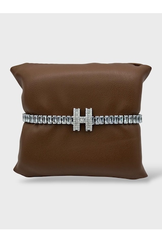 Arnes Jewelry Çelik Silver Zirkon Taşlı Su Yolu Bileklik Ar570nes Ar632nes Gümüş