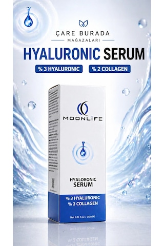 Moonlife - Hyaluronic Serum 30 Ml %3 Hyaluronic Acid & %2 Kolajen