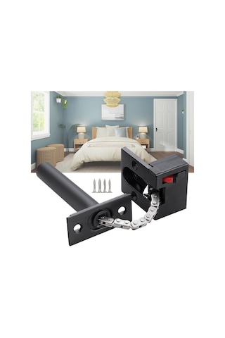 Besthome1 Suntek Kapı Zinciri Kilidi, Anti Çalma Donanım, Siyah