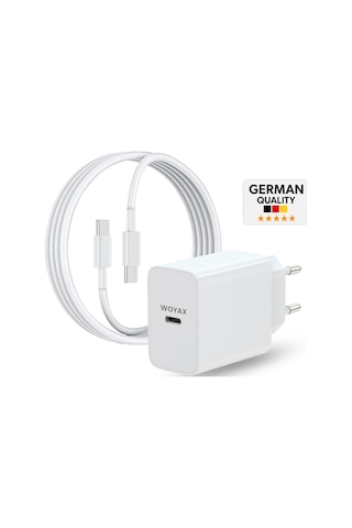 Woyax Apple Uyumlu iPhone 17 17 Pro 17 Pro Max 17 Air Hızlı Şarj Aleti 45W TYPE-C BEYAZ