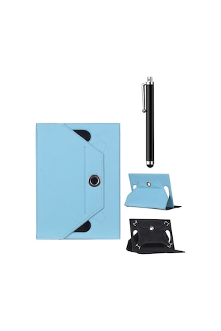 Hometech Alfa 8tx Uyumlu Universal Dönerli Standlı Kılıf + Tablet Kalemi Arka Kapak