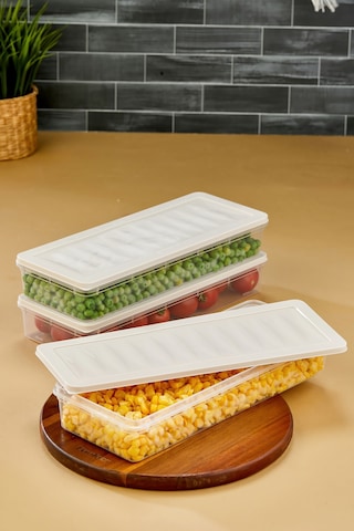 Multi Box 3 Lü Set Saklama Kabı Seti - Dondurucu & Mikrodalga Uyumlu Krem